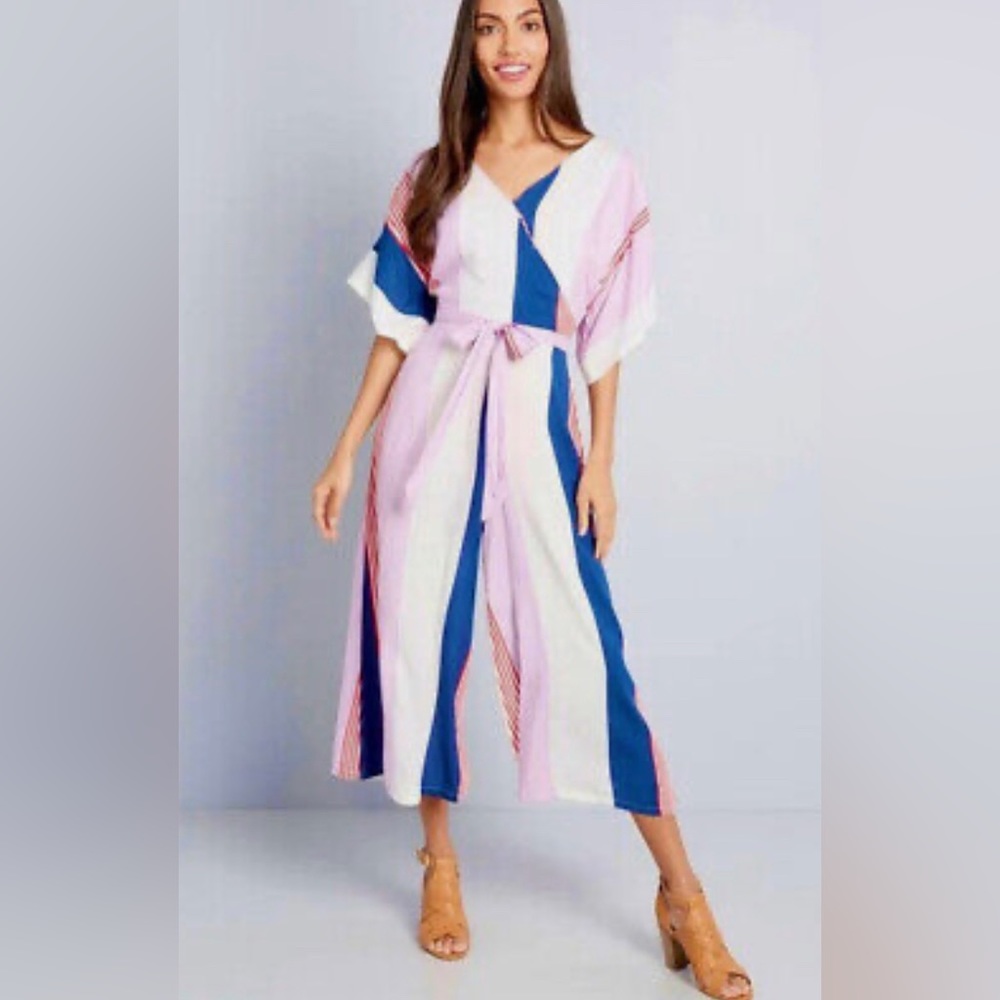 ModCloth striped jumpsuit